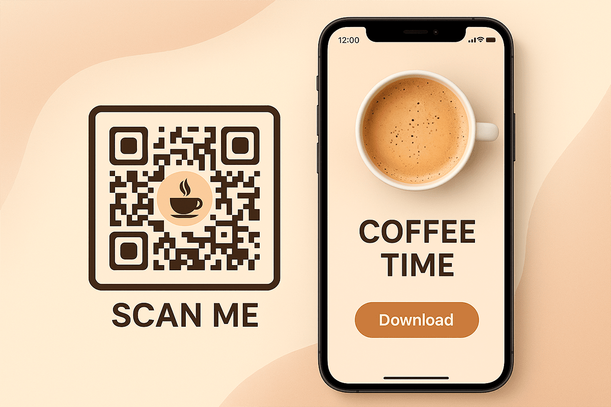 QR-Code im Design einer Instagram-Story mit Brandfarben