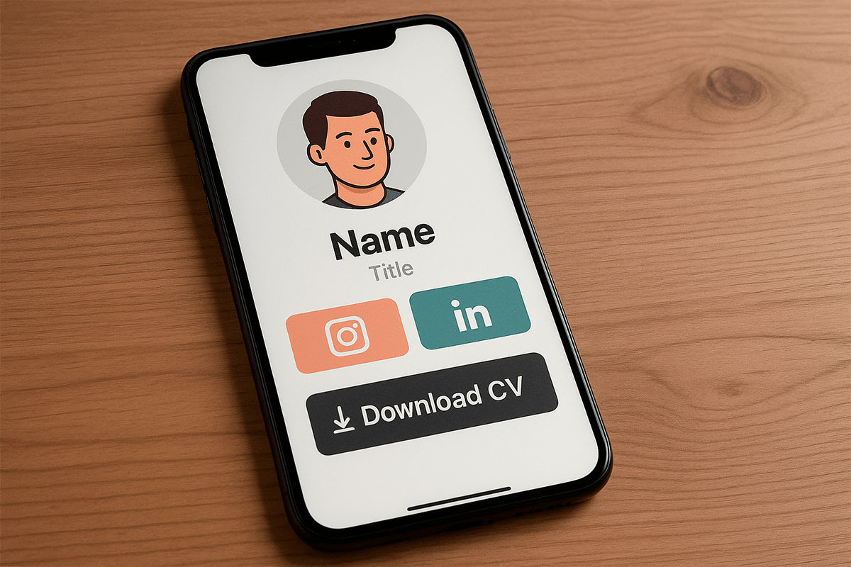 Freelancer mobile page with multilink