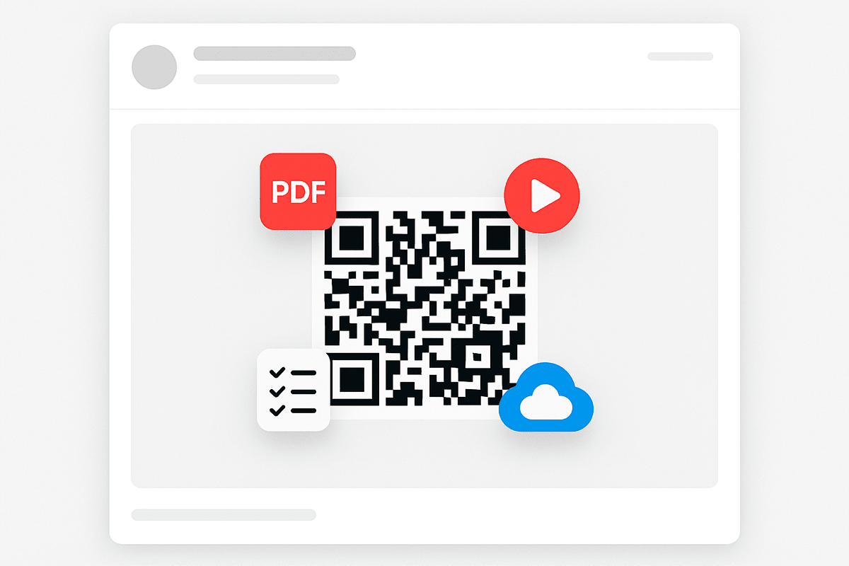 Using QR codes to share content in email