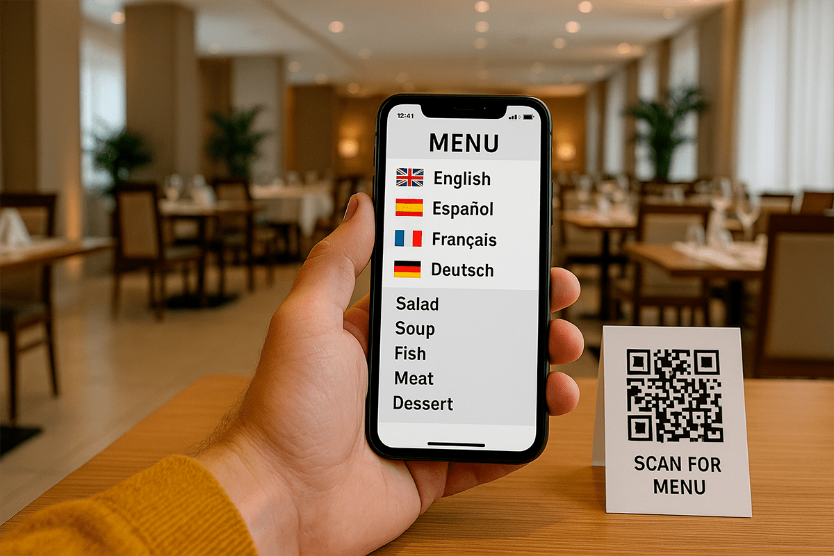 Digitale Speisekarte in verschiedenen Sprachen per QR-Code
