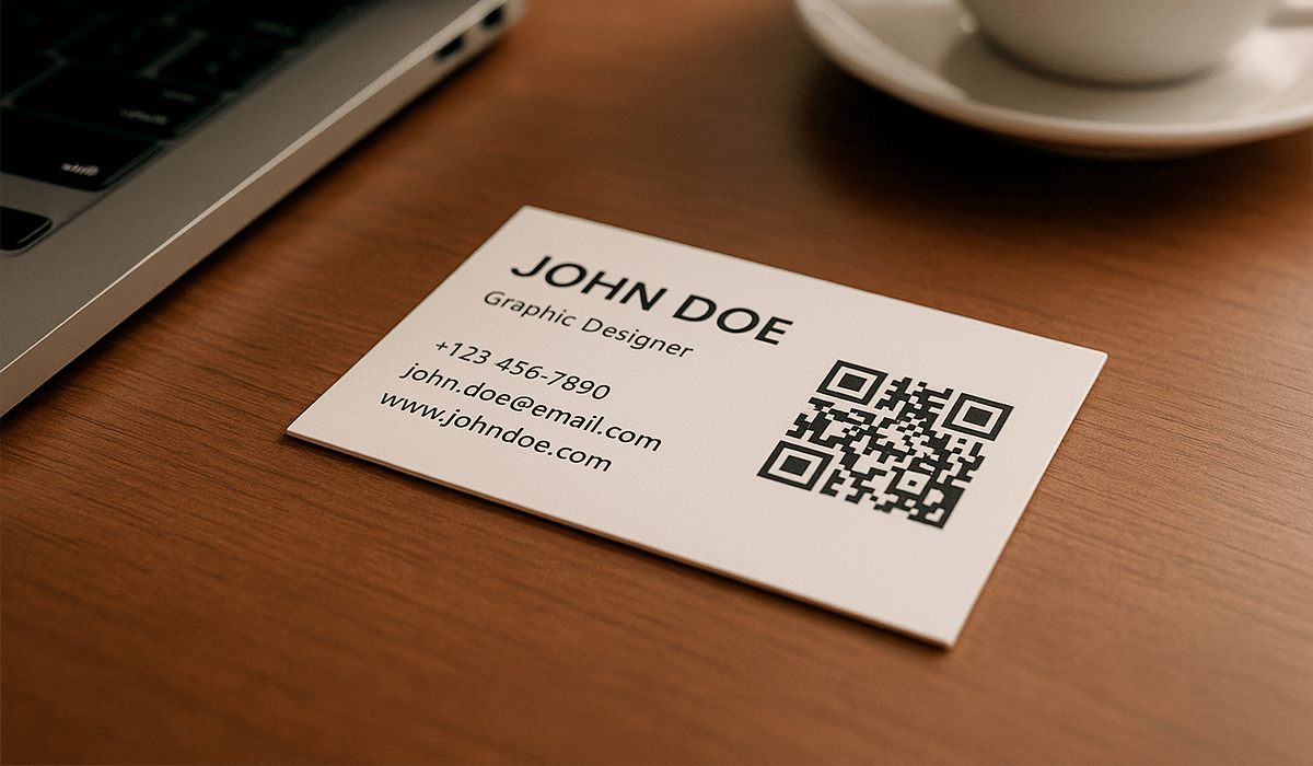 Código QR en la tarjeta de visita para compartir contactos