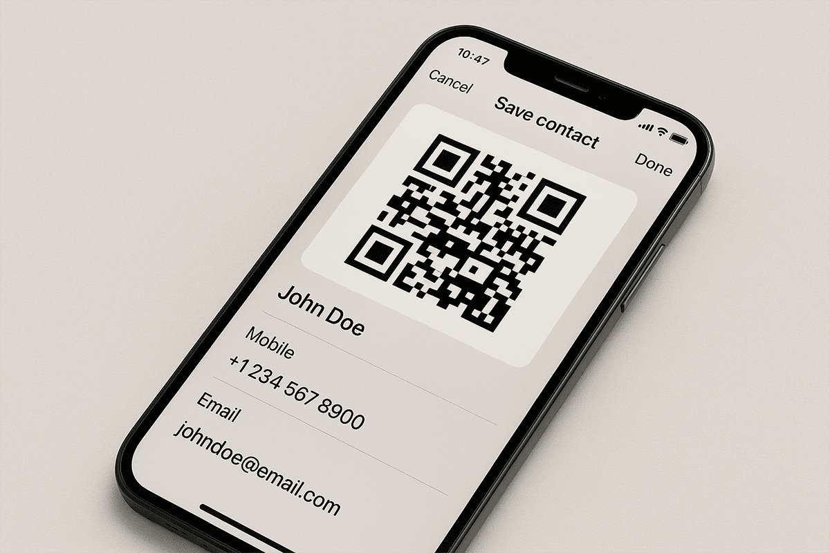 Guardar contactos a través de un QR vCard en el teléfono
